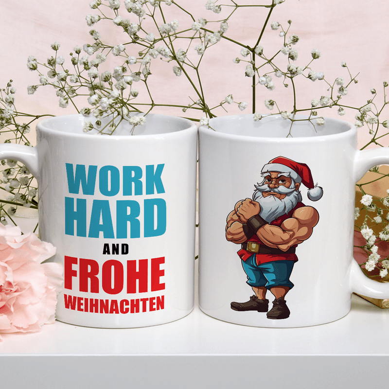 Work hard - 1x bedruckte Tasse, personalisiertes Geschenk für Ehemann - Adamell.de