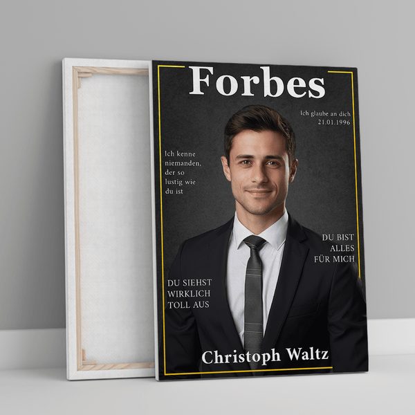 Zeitschrift Forbes - Druck auf Leinwand, personalisiertes Geschenk für Mann - Adamell.de